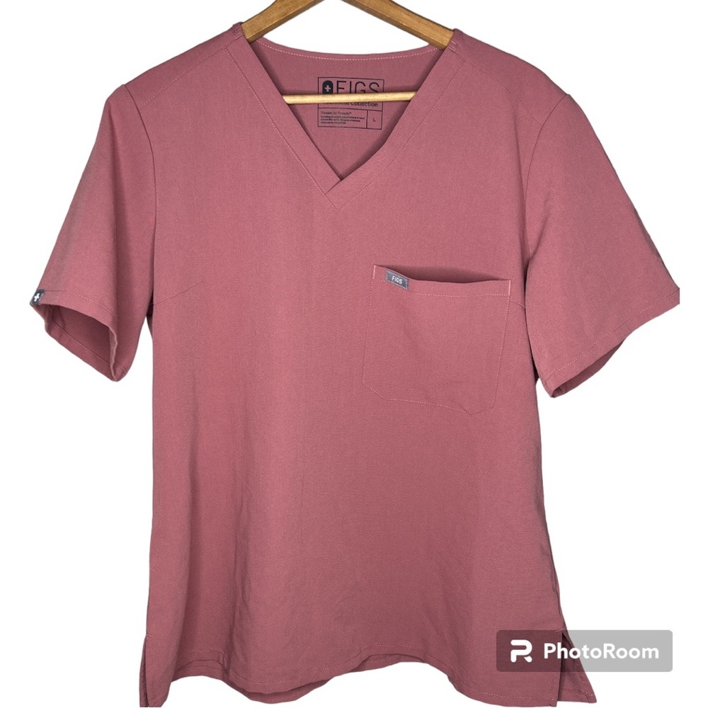 FIGS Technical Collection Catarina Scrub Top Rosy Pink Size Large